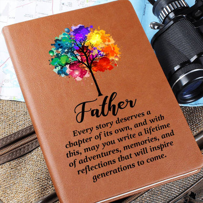 Impressive Graphic Leather Journal with message FOR FATHER