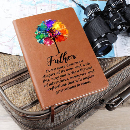 Impressive Graphic Leather Journal with message FOR FATHER