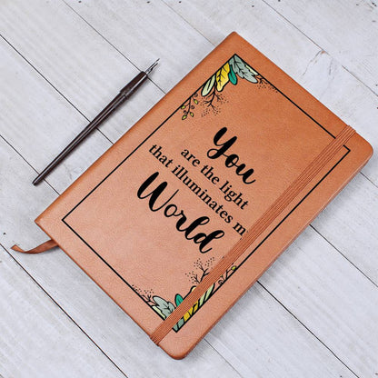 Impressive Graphic Leather Journal with message FOR EVERYONE
