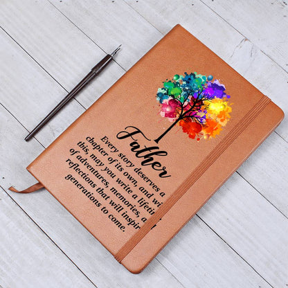 Impressive Graphic Leather Journal with message FOR FATHER