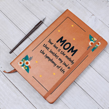 Impressive Graphic Leather Journal with message FOR MOM