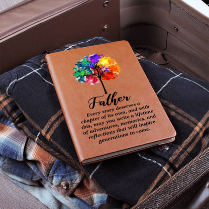 Impressive Graphic Leather Journal with message FOR FATHER