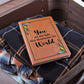 Impressive Graphic Leather Journal with message FOR EVERYONE