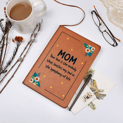 Impressive Graphic Leather Journal with message FOR MOM