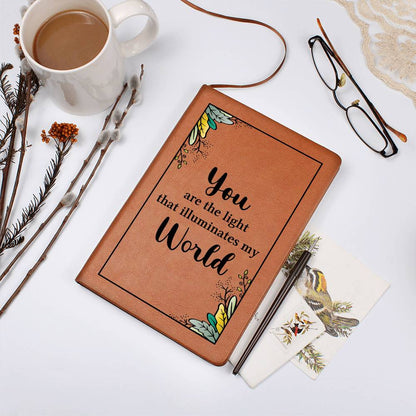 Impressive Graphic Leather Journal with message FOR EVERYONE