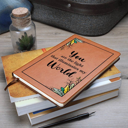 Impressive Graphic Leather Journal with message FOR EVERYONE
