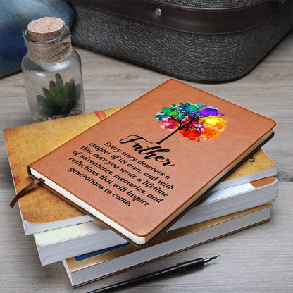 Impressive Graphic Leather Journal with message FOR FATHER