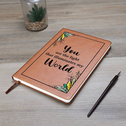 Impressive Graphic Leather Journal with message FOR EVERYONE