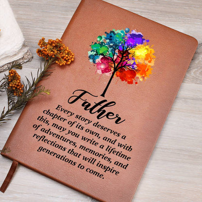 Impressive Graphic Leather Journal with message FOR FATHER