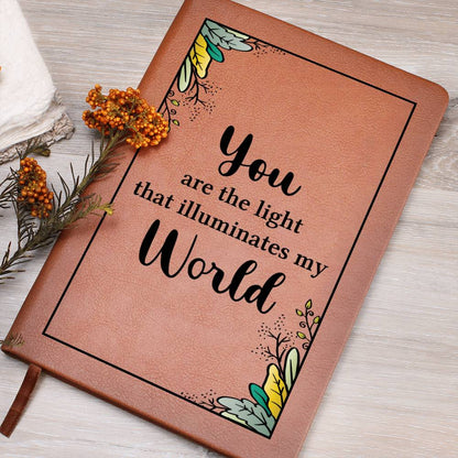 Impressive Graphic Leather Journal with message FOR EVERYONE