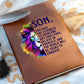 Impressive Graphic Leather Journal with message FOR YOUR SON