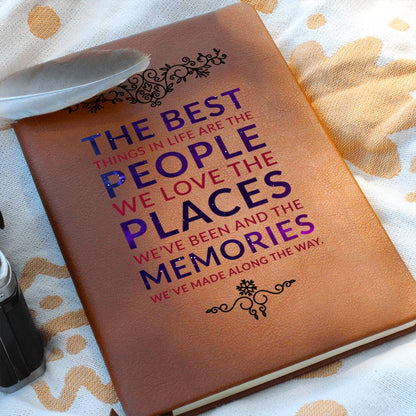 Impressive Graphic Leather Journal with message FOR EVERYONE
