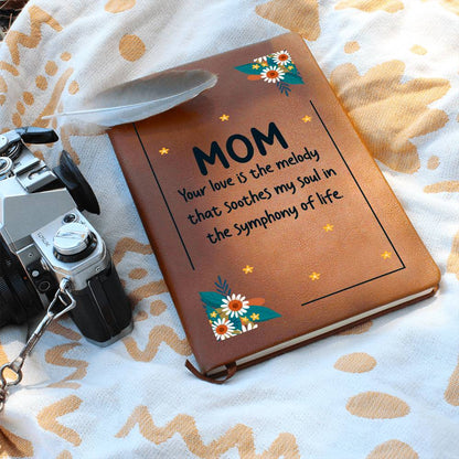 Impressive Graphic Leather Journal with message FOR MOM