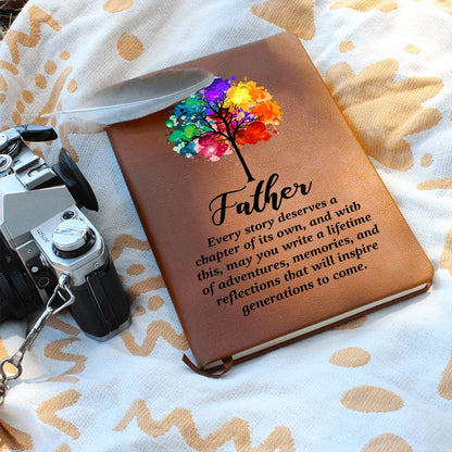 Impressive Graphic Leather Journal with message FOR FATHER