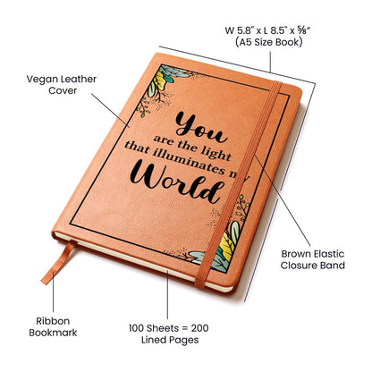 Impressive Graphic Leather Journal with message FOR EVERYONE