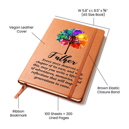Impressive Graphic Leather Journal with message FOR FATHER