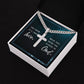 Remarkable Artisan Cross Necklace on Cuban Chain with Message Card JUST FOR HIM