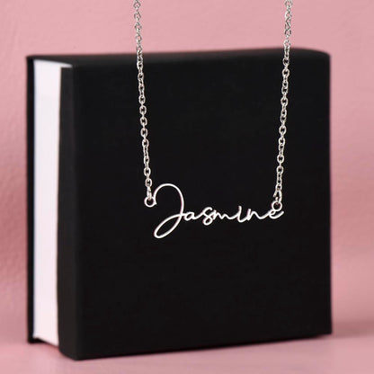 CREATE YOUR OWN Adjustable Horizontal Unique Significant Meaningful NAME Necklace SIGNATURE STYLE