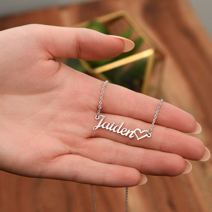 CREATE YOUR OWN Adjustable Horizontal Unique Significant Meaningful NAME Necklace with HEART