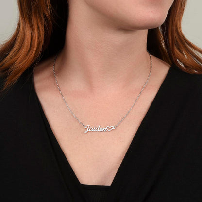 CREATE YOUR OWN Adjustable Horizontal Unique Significant Meaningful NAME Necklace with HEART