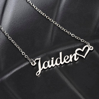 CREATE YOUR OWN Adjustable Horizontal Unique Significant Meaningful NAME Necklace with HEART