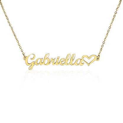 CREATE YOUR OWN Adjustable Horizontal Unique Significant Meaningful NAME Necklace with HEART