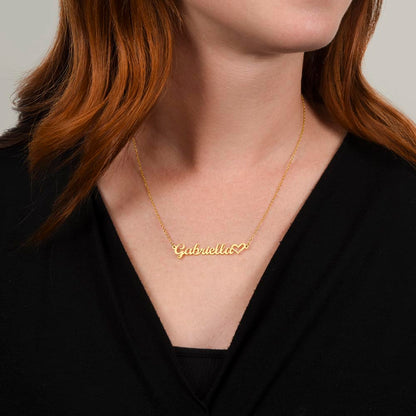 CREATE YOUR OWN Adjustable Horizontal Unique Significant Meaningful NAME Necklace with HEART