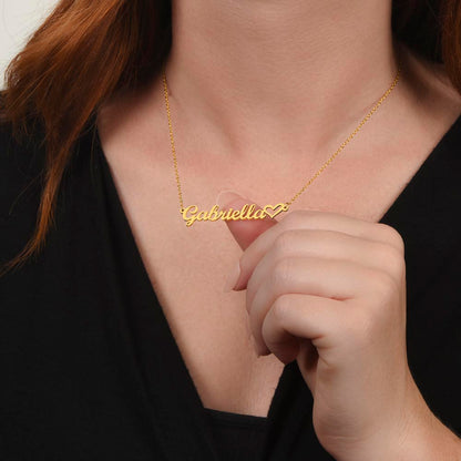 CREATE YOUR OWN Adjustable Horizontal Unique Significant Meaningful NAME Necklace with HEART