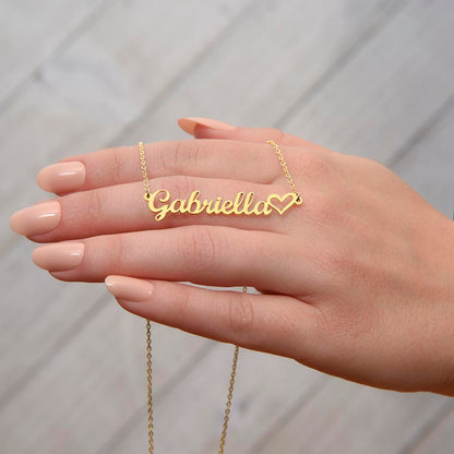 CREATE YOUR OWN Adjustable Horizontal Unique Significant Meaningful NAME Necklace with HEART