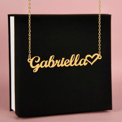 CREATE YOUR OWN Adjustable Horizontal Unique Significant Meaningful NAME Necklace with HEART