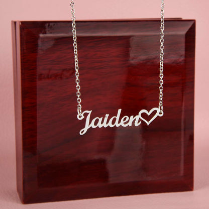CREATE YOUR OWN Adjustable Horizontal Unique Significant Meaningful NAME Necklace with HEART