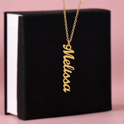 CREATE YOUR OWN Adjustable Vertical Unique Significant Meaningful Name Necklace with Message Card for MOM