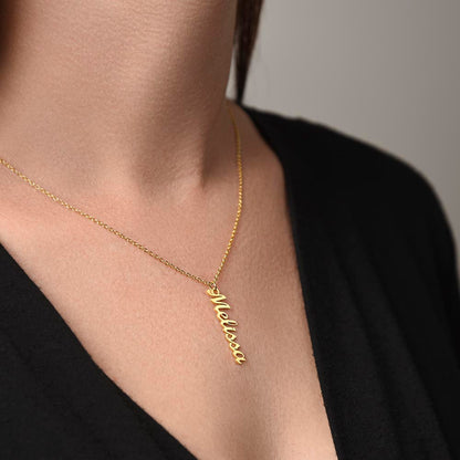 CREATE YOUR OWN Adjustable Vertical Unique Significant Meaningful Name Necklace with Message Card for MOM