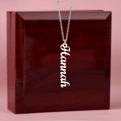 CREATE YOUR OWN Adjustable Vertical Unique Significant Meaningful Name Necklace with Message Card for MOM