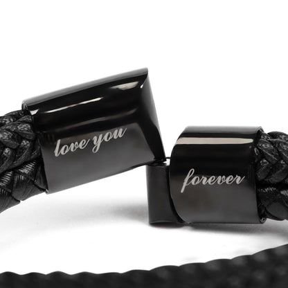 Trending Men's Luxury "Love You Forever" Leather Bracelet with Message Card FOR YOUR HUSBAND