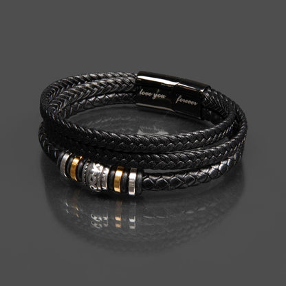 Trending Men's Luxury "Love You Forever" Leather Bracelet with Love Message Card JUST FOR HIM