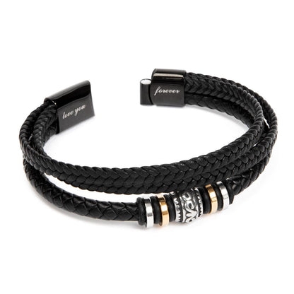 Trending Men's Luxury "Love You Forever" Leather Bracelet with Message Card FOR YOUR WONDERFUL DAD