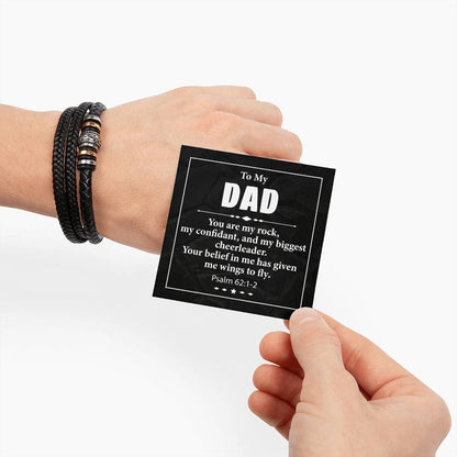 Trending Men's Luxury "Love You Forever" Leather Bracelet with Message Card FOR YOUR WONDERFUL DAD
