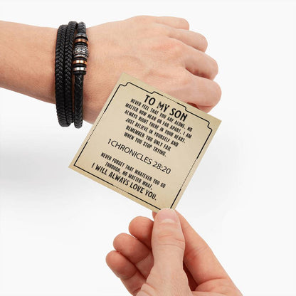 Trending Men's Luxury "Love You Forever" Leather Bracelet with Message Card FOR YOUR AMAZING SON