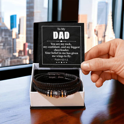 Trending Men's Luxury "Love You Forever" Leather Bracelet with Message Card FOR YOUR WONDERFUL DAD