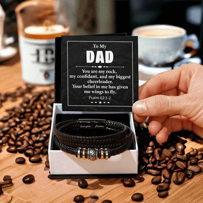 Trending Men's Luxury "Love You Forever" Leather Bracelet with Message Card FOR YOUR WONDERFUL DAD