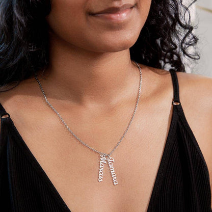 CREATE YOUR OWN Adjustable Vertical Unique Significant Meaningful MULTI-NAME Necklace with Message Card for MOTHER