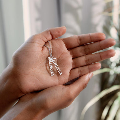 CREATE YOUR OWN Adjustable Vertical Unique Significant Meaningful MULTI-NAME Necklace with Message Card for MOM