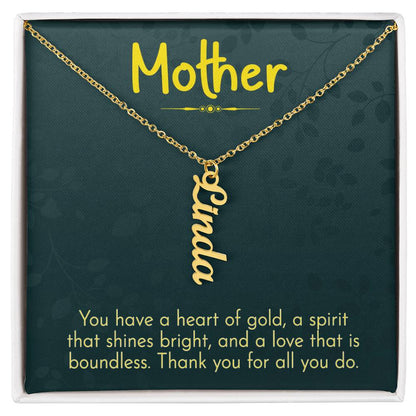CREATE YOUR OWN Adjustable Vertical Unique Significant Meaningful MULTI-NAME Necklace with Message Card for MOTHER