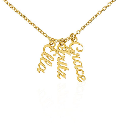 CREATE YOUR OWN Adjustable Vertical Unique Significant Meaningful MULTI-NAME Necklace with Message Card for MOM
