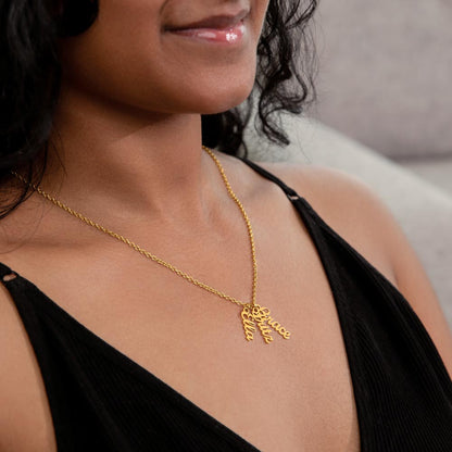 CREATE YOUR OWN Adjustable Vertical Unique Significant Meaningful MULTI-NAME Necklace with Message Card for MOTHER