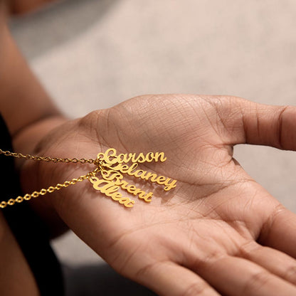 CREATE YOUR OWN Adjustable Vertical Unique Significant Meaningful MULTI-NAME Necklace with Message Card for MOM