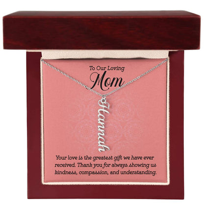CREATE YOUR OWN Adjustable Vertical Unique Significant Meaningful MULTI-NAME Necklace with Message Card for MOM