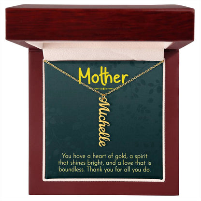 CREATE YOUR OWN Adjustable Vertical Unique Significant Meaningful MULTI-NAME Necklace with Message Card for MOTHER