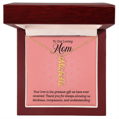 CREATE YOUR OWN Adjustable Vertical Unique Significant Meaningful MULTI-NAME Necklace with Message Card for MOM